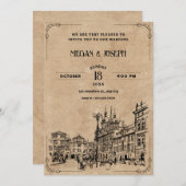 ヴィンテージ結婚式 招待状 (正面/裏面)
