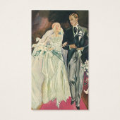 ヴィンテージ結婚式 新婚夫婦、幸せな花嫁と新郎 (裏面)