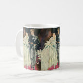 ヴィンテージ結婚式 新婚夫婦、幸せな花嫁と新郎 コーヒーマグカップ (正面左)