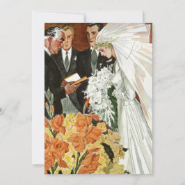 ヴィンテージ結婚式、新郎新婦招待状 招待状