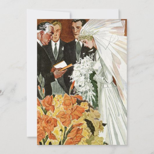 ヴィンテージ結婚式、新郎新婦招待状 招待状 (正面)