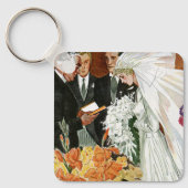 ヴィンテージ結婚式、新郎新婦 キーホルダー (正面)