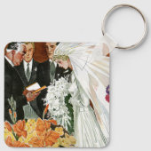 ヴィンテージ結婚式、新郎新婦 キーホルダー (裏面)