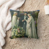 ヴィンテージ結婚式、 花嫁と新郎とメノーラ クッション (ブランケット)