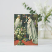 ヴィンテージ結婚式、 花嫁と新郎とメノーラ ポストカード (スタンド正面)