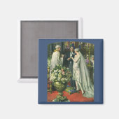 ヴィンテージ結婚式、 花嫁と花婿とメノーラ マグネット (正面/裏面)