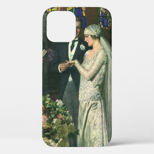 ヴィンテージ結婚式、 花嫁と花婿とメノーラ iPhone 12ケース