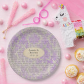 ヴィンテージ結婚新聞 ペーパープレート (パーティー)