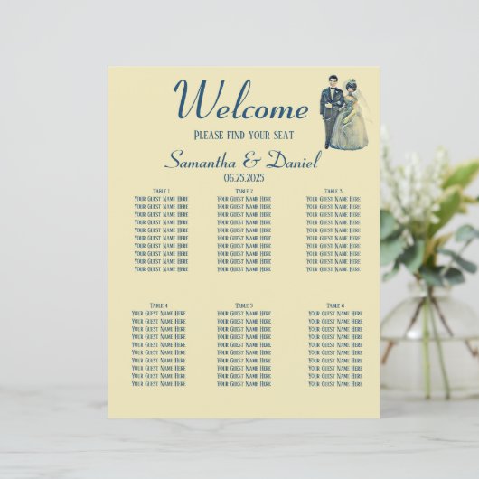 ヴィンテージ結婚新郎座席表 (スタンド正面)