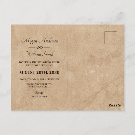 ヴィンテージ結婚構造 ポストカード (裏面)