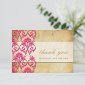 ヴィンテージ結婚渦のピンクサンキューカード サンキューカード (スタンド正面)