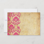 ヴィンテージ結婚渦のピンクサンキューカード サンキューカード (裏面)