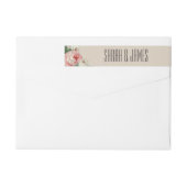 ヴィンテージ結婚牡丹のカップル住所 シール ラップアラウンドラベル (裏面)