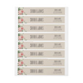 ヴィンテージ結婚牡丹のカップル住所 シール ラップアラウンドラベル (シート)