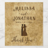 ヴィンテージ結婚素朴なブラウン ワインラベル (シングルラベル)