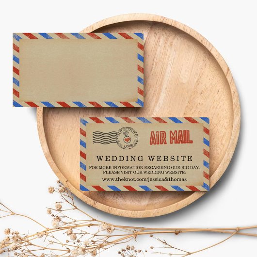 ヴィンテージ結婚航空便 エンクロージャーカード