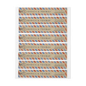 ヴィンテージ結婚航空便 ラップアラウンドラベル (シート)