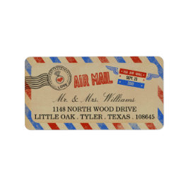 ヴィンテージ結婚航空便 ラベル