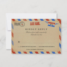 ヴィンテージ結婚航空便 出欠カード