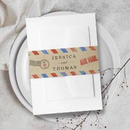 ヴィンテージ結婚航空便 招待状ベリーバンド