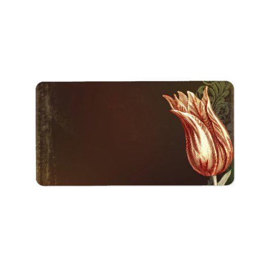 ヴィンテージ結婚花住所 シール (正面)