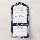 ヴィンテージ結婚花 オールインワン招待状 (内側)