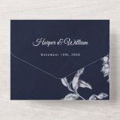 ヴィンテージ結婚花 オールインワン招待状 (裏面)