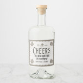 ヴィンテージ結婚装飾台本の酒類ラベル リキュールボトルラベル (正面)