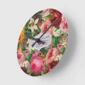 ヴィンテージ結婚記念日バラ – 記念 ラウンド壁時計 (傾斜)