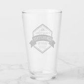 ヴィンテージ結婚記念日リボン六角ロゴ タンブラーグラス (裏面)