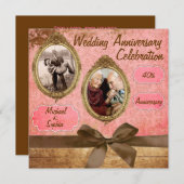 ヴィンテージ結婚記念日招待状 招待状 (正面/裏面)