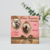 ヴィンテージ結婚記念日招待状 招待状 (スタンド正面)