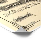 ヴィンテージ結婚許可証 ポスター (角)