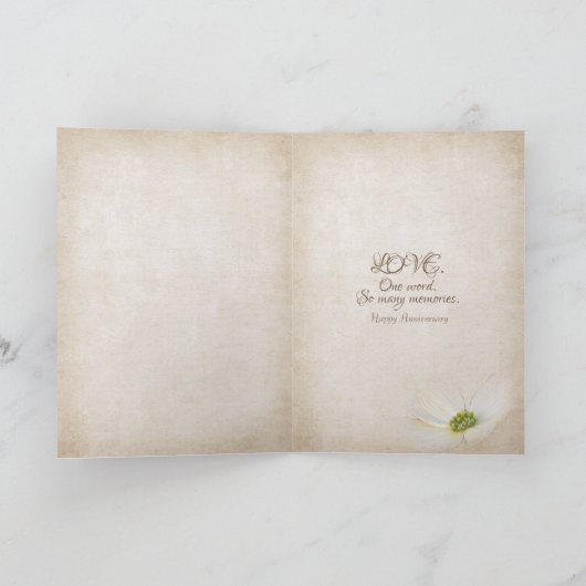 ヴィンテージ結婚証明書の記念日 カード (内部)