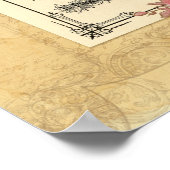 ヴィンテージ結婚証明書モダンデザイン ポスター (角)