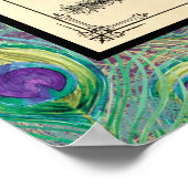 ヴィンテージ結婚証明書モダンデザイン ポスター (角)