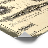 ヴィンテージ結婚証明書（フォトフレーム付き） ポスター (角)