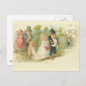 ヴィンテージ結婚豚 ポストカード (正面/裏面)