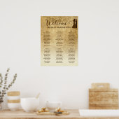 ヴィンテージ結婚赤褐色の座席表 ポスター (キッチン)