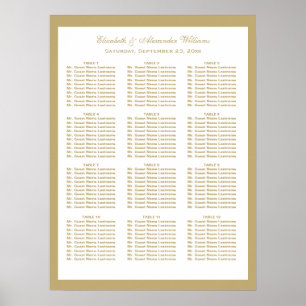 ヴィンテージ結婚金ゴールドの座席表  ポスター