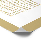 ヴィンテージ結婚金ゴールドの座席表 |ポスター ポスター (角)