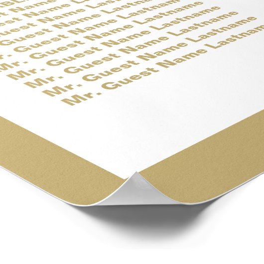 ヴィンテージ結婚金ゴールドの座席表 |ポスター ポスター (角)