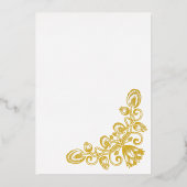 ヴィンテージ結婚金ゴールド 箔招待状 (裏面)