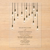 ヴィンテージ結婚電球 アクリル招待状 (正面)