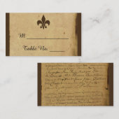 ヴィンテージ結婚(紋章の)フラ・ダ・リ座席表 プレイスカード (正面/裏面)