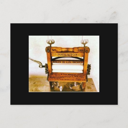 ヴィンテージ絞りアンティーク洗濯機 ポストカード (正面)