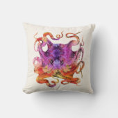 ヴィンテージ絞り染めオクトパスレサイケデリックインボー クッション (正面)