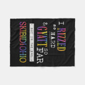 ヴィンテージ絞り染め私は今のところ懸命ギャットをリズー フリースブランケット (正面(横))