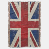ヴィンテージ統一されたキングダムユニオンジャック国旗 スローブランケット (正面縦)