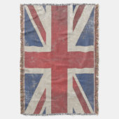 ヴィンテージ統一されたキングダムユニオンジャック国旗 スローブランケット (正面縦)